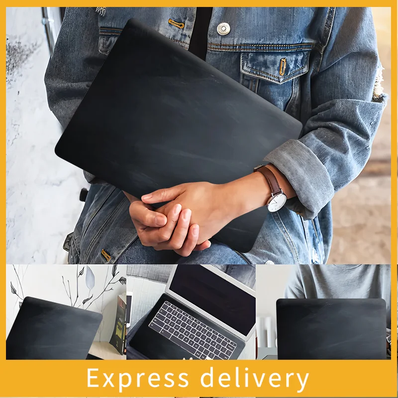 

Pack of 2 Matte Black Laptop Stickers, Scratch Resistant Self-Adhesive Protective Decals - Easy to Stick and Tear,