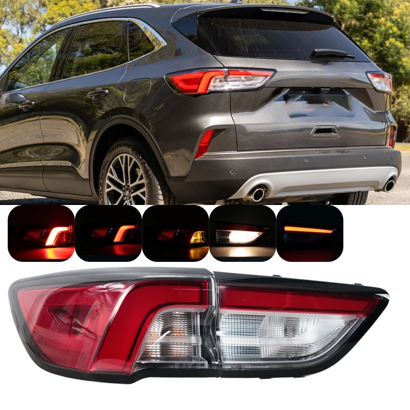 

Для Ford Escape 2020 2021 202 светодиодный задний фонарь заднего бампера, указатель поворота, стоп-сигнал, автомобильные аксессуары LJ6Z-13405-E LJ6Z-13404-E