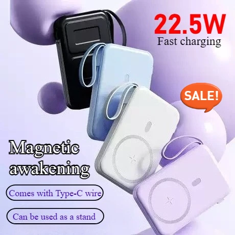 

Новый 10000 мАч 22,5 Вт Powerbank Магнитный внешний аккумулятор с беспроводной быстрой зарядкой Портативный внешний аккумулятор для IPhone Xiaomi Android 2025