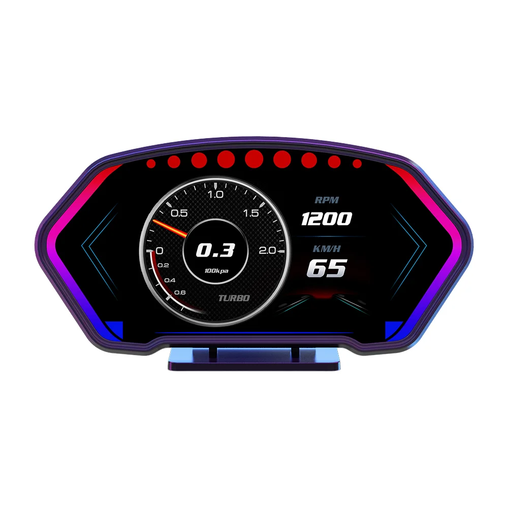 6-Inch Large LCD Auto Gauge HUD P3 GPS Head-Up Display OBD2 Scanner Multi-Function Speedometer Clock Digital LCD Display