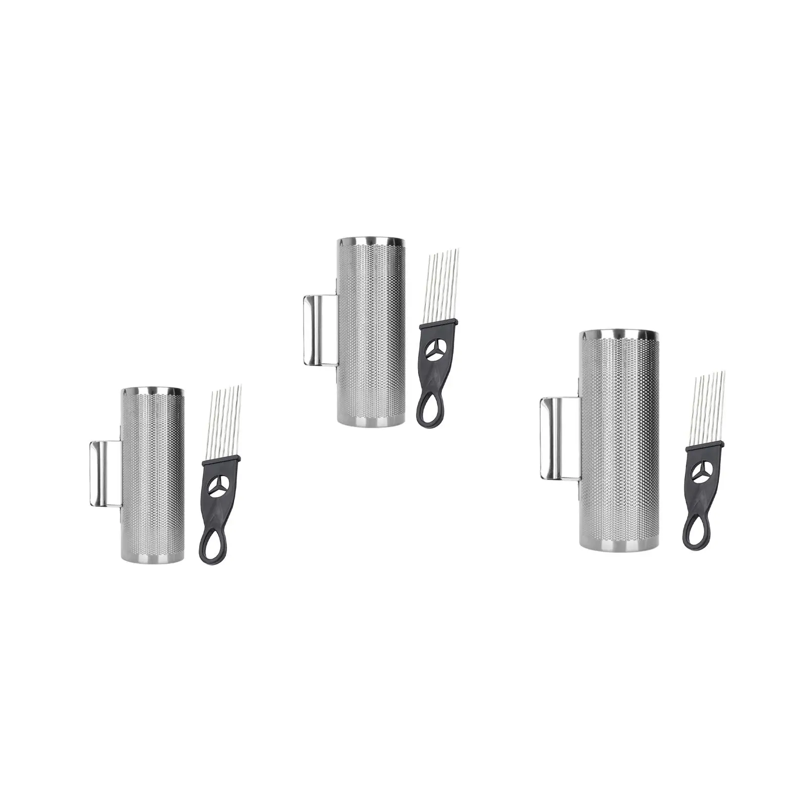 Guiro Instrument Stainless Steel Kids Adults Metal Sand Cylinder Guiro Shaker with Scraper for Band Live Performance Concerts