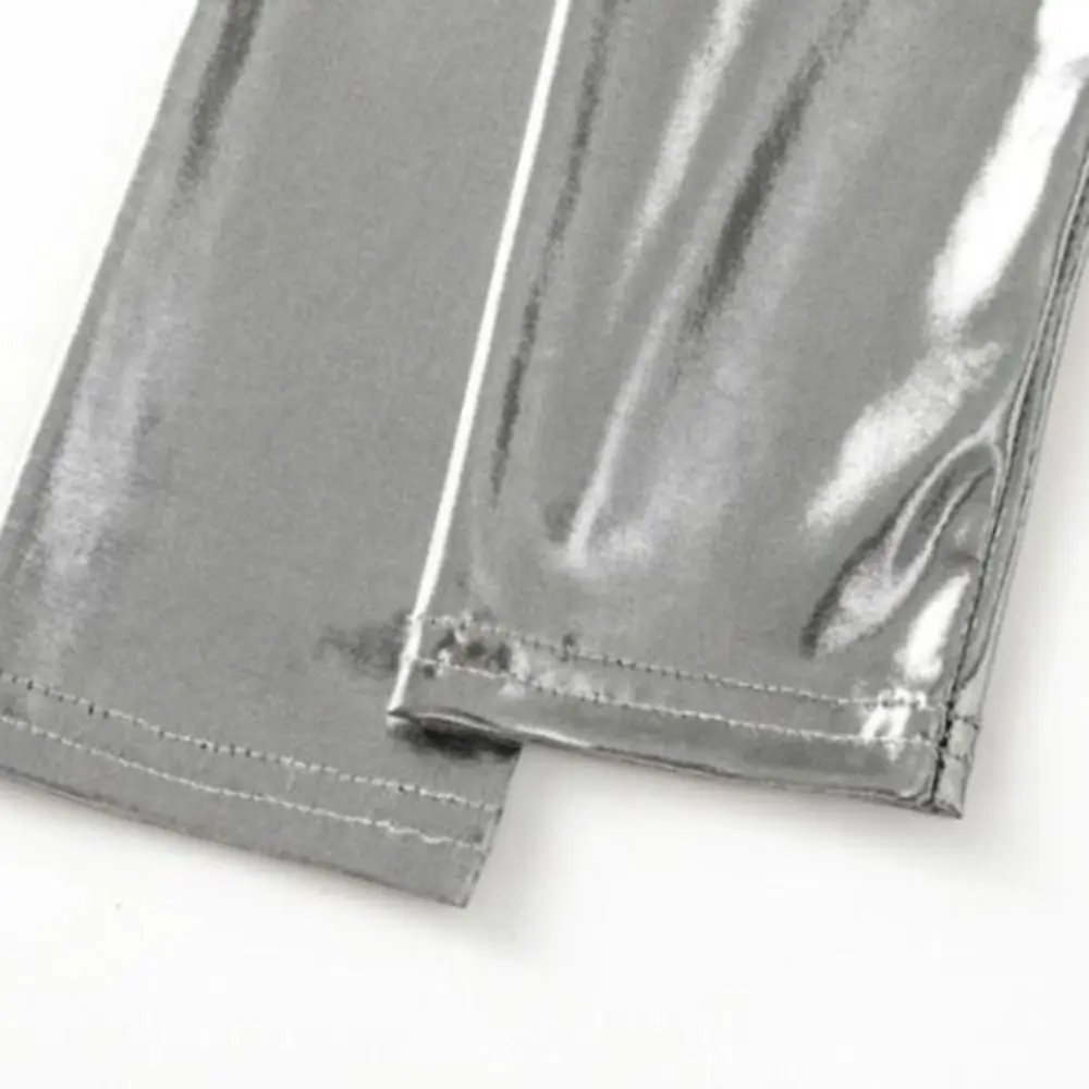 

Korean Glossy Long Sleeve T Shirt Pullover Ins Fake Two-pieces Shirts Personality Patchwork Y2K Slim Crop Tops Female