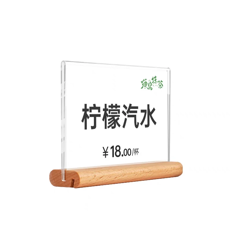 10 Pieces 90x55mm /100x70mm T / L Use Acrylic Sign Holder Display Stand Price Label Holder Restaurant Menu Paper Holder Stand