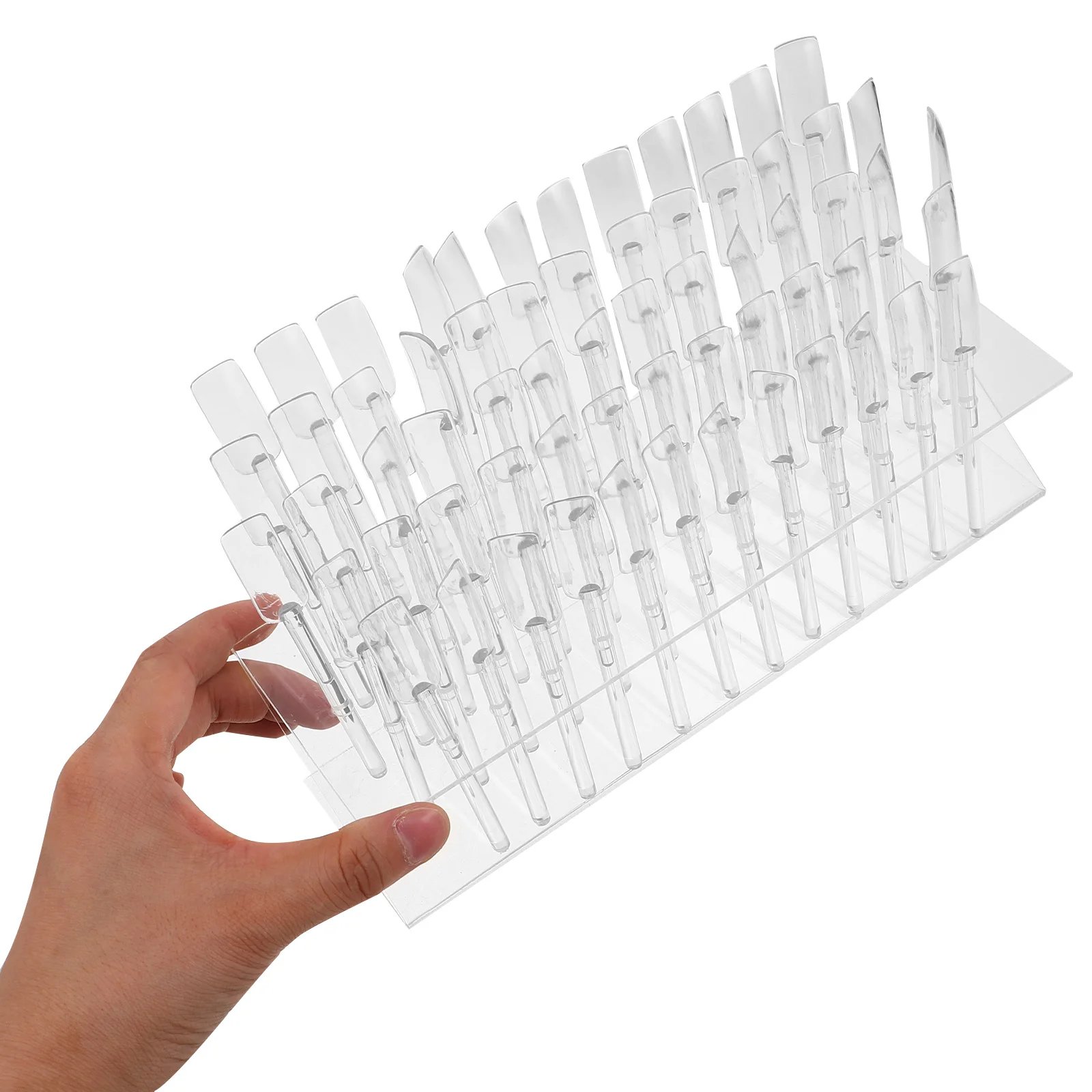 

64 Slots Polish Display Rack Z Shaped Color Card Function Space Saving Portable Gel Polish Organizer For Small Nail Studios
