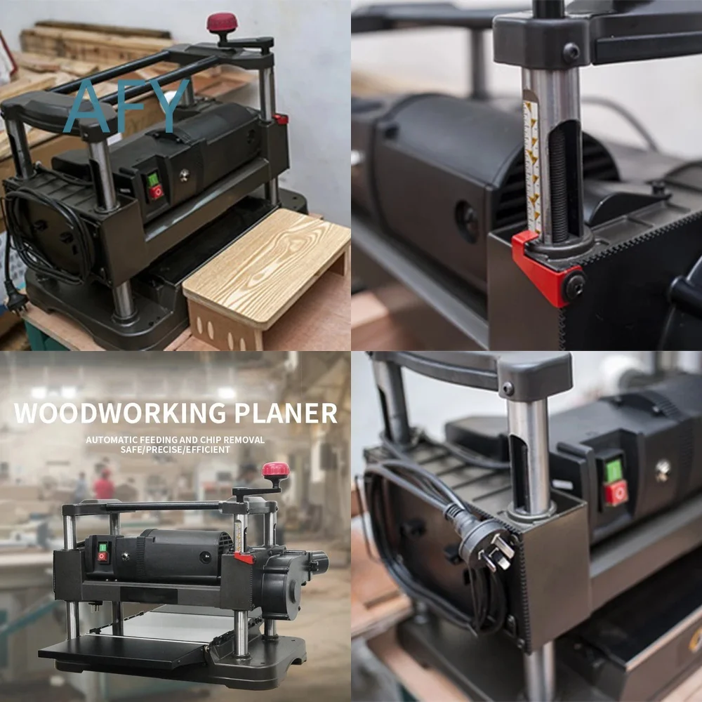 Woodworking Press Planer for Desktop Use 1500W Automatic Dust Collection with Extension Table 220V Planing Machine for Wood