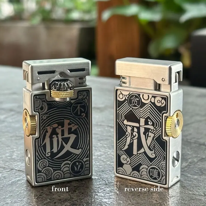 

CHIEF Retro Kerosine Lift Arm Side Slip Lighter One Click Press Mechanical Transparent Double Chamber Cigarette Lighter
