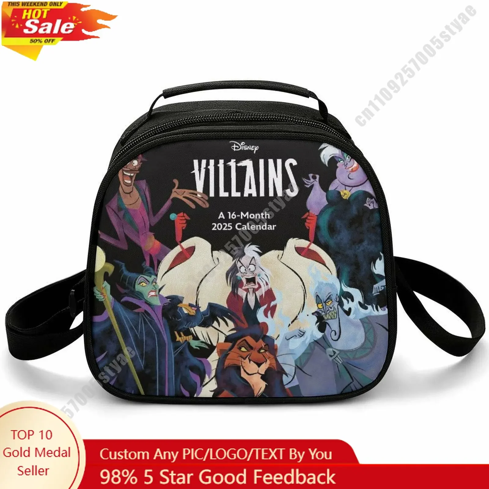 

Disney Villains Lunch Bag Disney Animal Patterns Bento Bag Customizable Name Photo Logo Lunch box Essential Picnic Bag