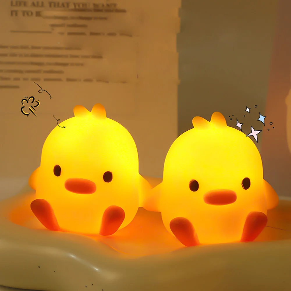 Duck Night Light Bedroom Decoration Cute Cartoon Animal Night Light Christmas Gifts For Kids Room Bedside Sleeping Lamp