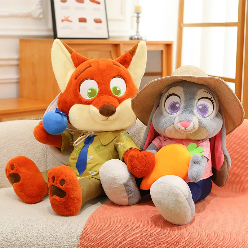 Disney chaud 40/60 cm mignon Zootopia Judy Hopps Nick Wilde dessin animé traversin peluches coussin en peluche poupée douce enfants cadeau