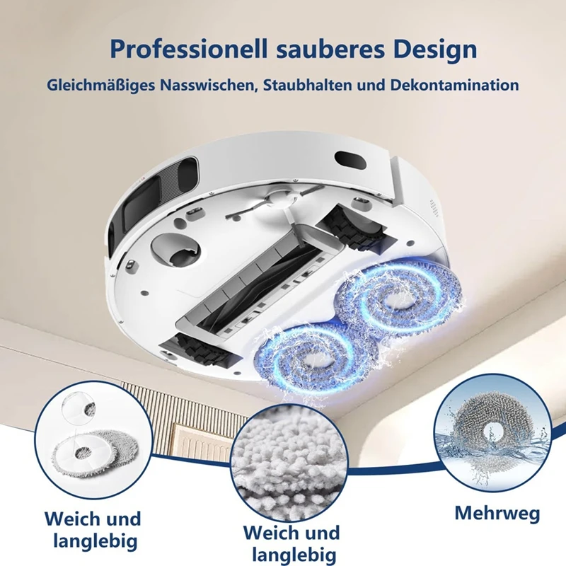 ملحقات متوافقة مع ABNO مع ممسحة لـ Roborock Q Revo/Qrevo S/Qrevo Master/Qrevo Curve/Qrevo Maxv، وسادة ممسحة قابلة للغسل