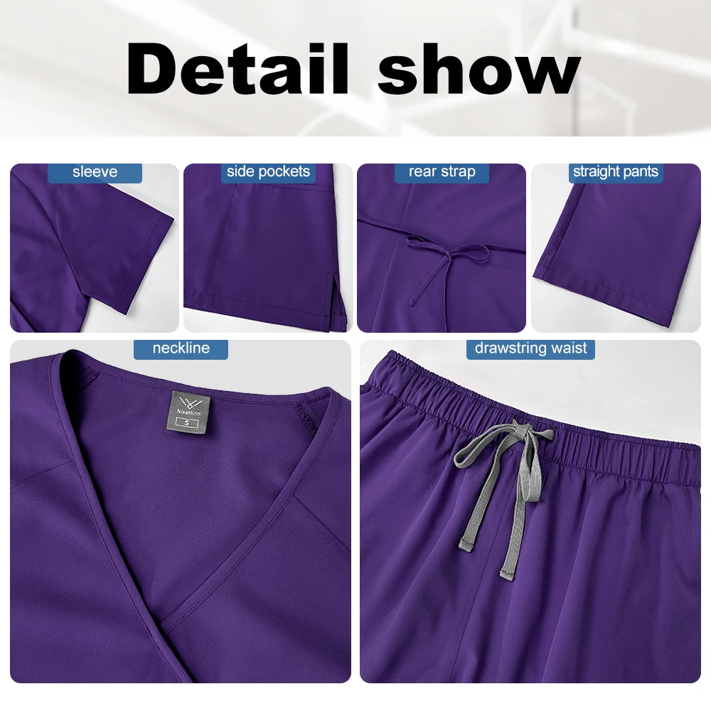 Frau Peeling Sets Uniformen Krankenschwester Schönheit Salon Arbeitskleidung Kurzarm Top Hosen Spa Uniform Arzt Pflege Artikel Anzug Großhandel