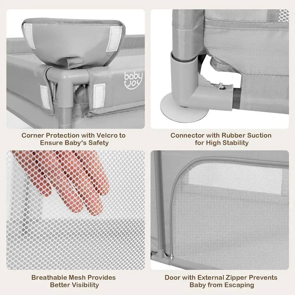 روضة كرة أوشن ضخمة للأطفال الصغار، آمنة وواسعة للاستخدام الداخلي/الخارجي، مع أكواب شفط وشبكة ومقود للأعمار من 6 إلى 12 شهرًا #4