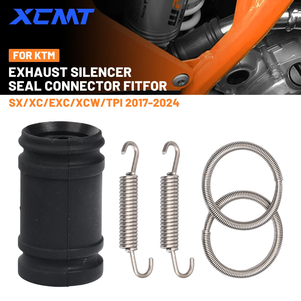 2024 2-Stroke Motorcycle Exhaust Silencer Tailpipe Rubber Seal Gasket Sleeve Hose For KTM SX XC XCW EXC HUSQVARNA TE TC GASGAS