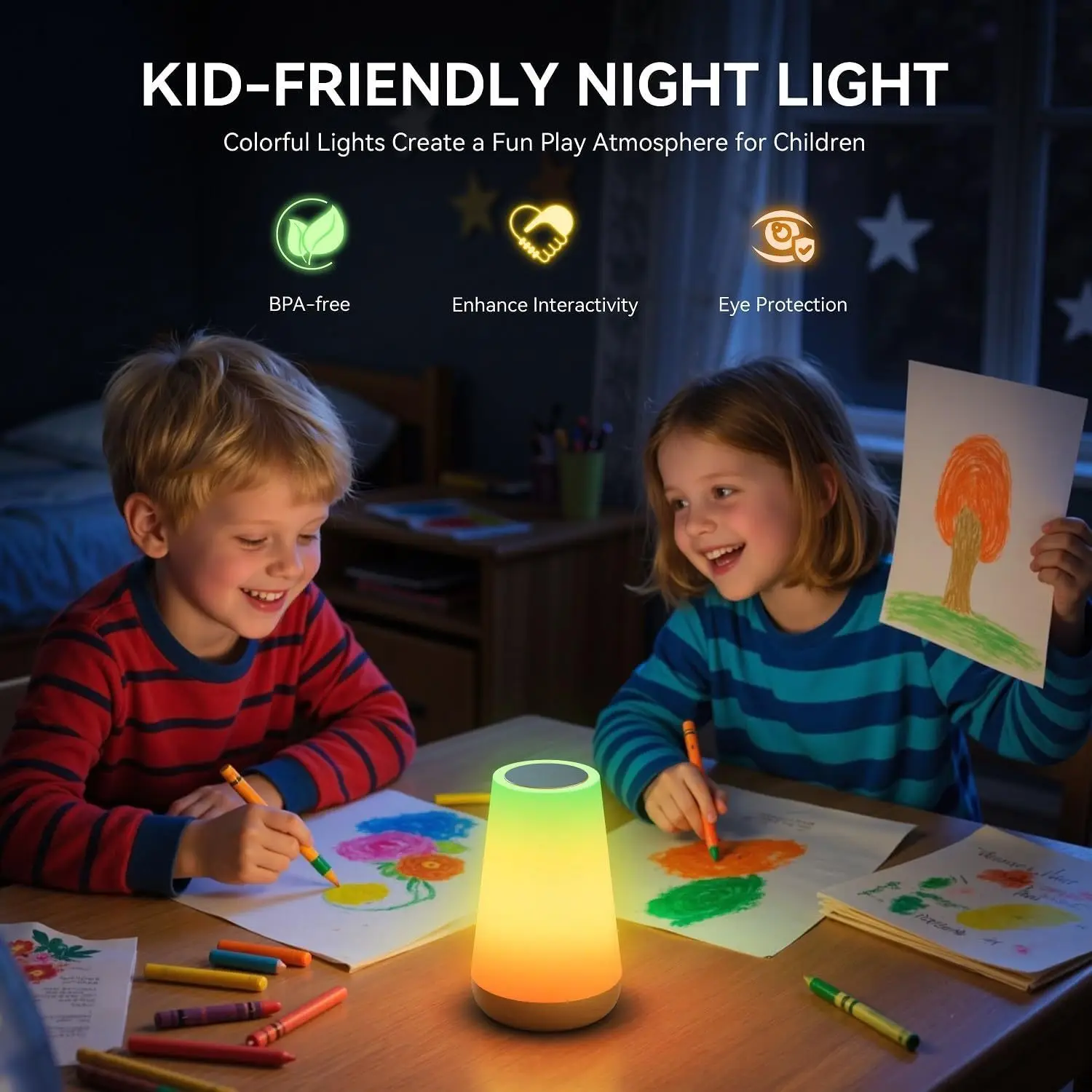 Tuya Smart APP WIFI Table Lamp Ambient Bedside Lamp Remotely Controlled Bedside Lamp Night Light with Multiple Lighting Modes