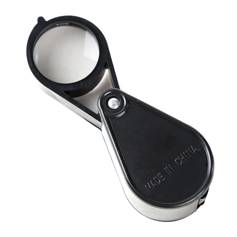 Double Folding Jewelers Loupe- Pocket Magnifier 5X+5X Portable Magnifying Glass Pocket Handhold for Reading Books Hobby