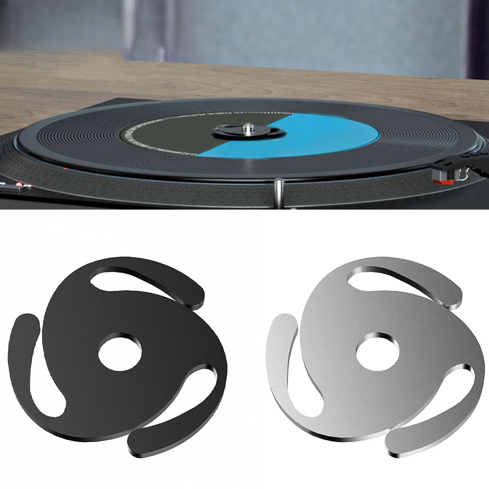 

Адаптер для виниловых пластинок, алюминиевый преобразователь премиум-класса 45 об/мин для проигрывателя виниловых пластинок, проигрывателей, алюминиевых проигрывателей, стабилизатор