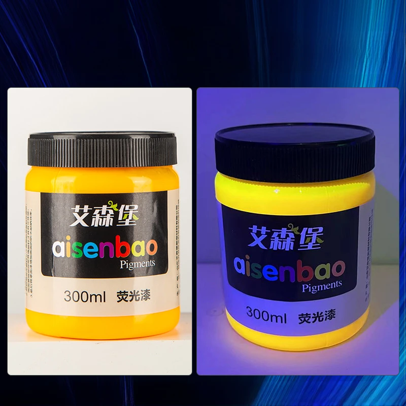 300/500ml Fluorescent Acrylic Paint High Brightness Luminescent Coating Student Hand Drawn DIY Textile Wall Painting Pigment