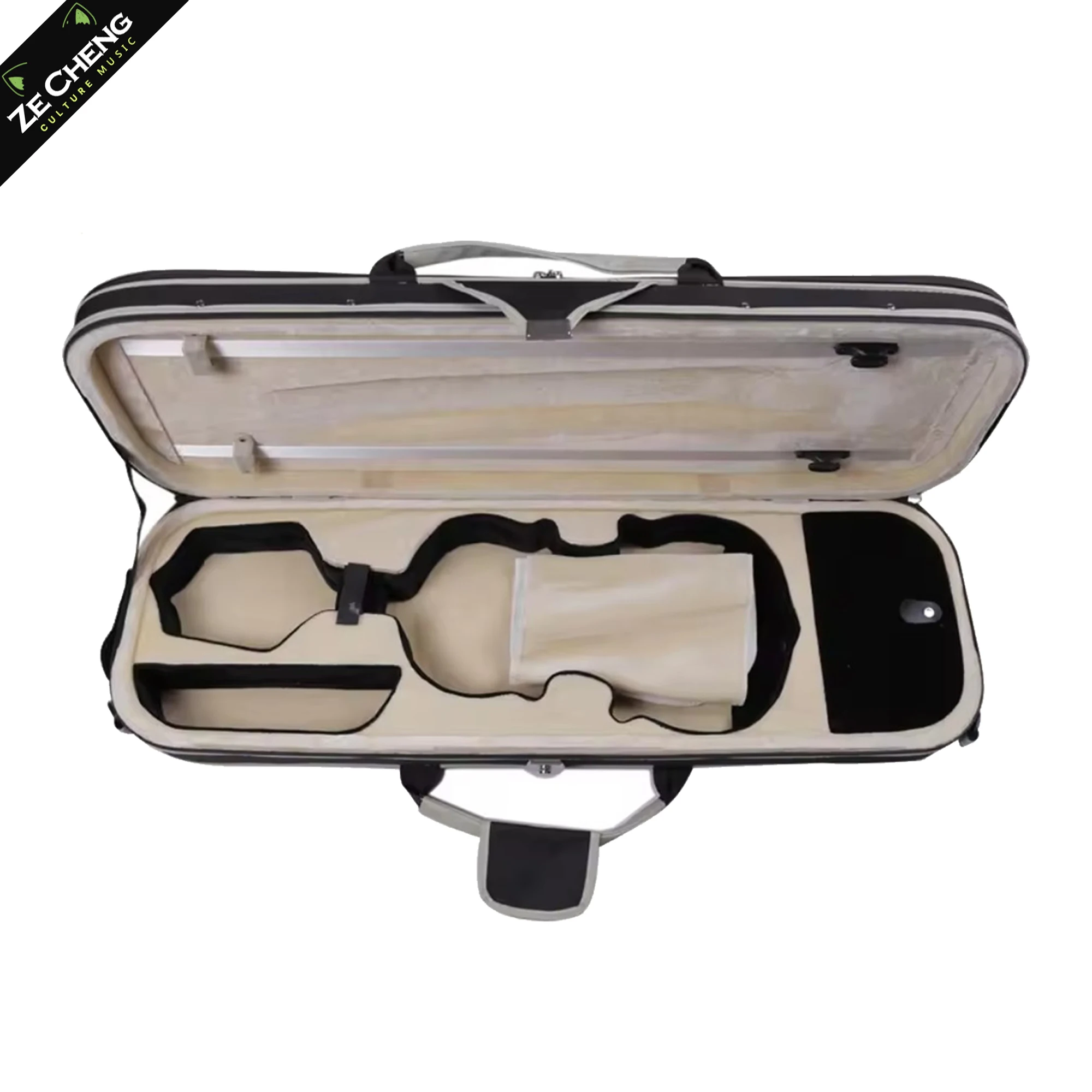 Advanced 4/4 Violin Case with Hygrometer, Black Canvas, Professional Violin Accessories