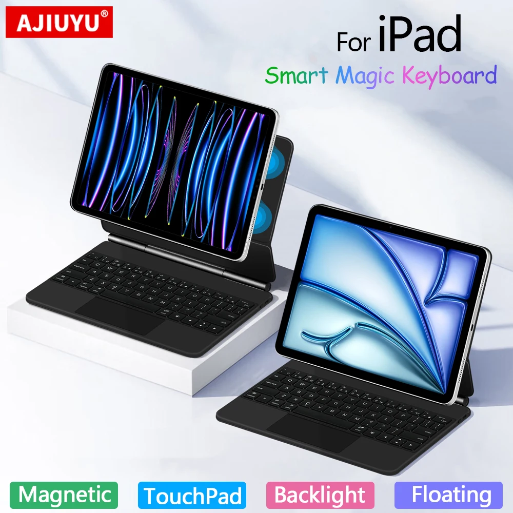 

For iPad Air 11" M2 M3 2025 Smart TrackPad Keyboard For iPad Pro 11 2018 2020 2021 2022 Air 4th 5th Gen Magic Keyboard Cover