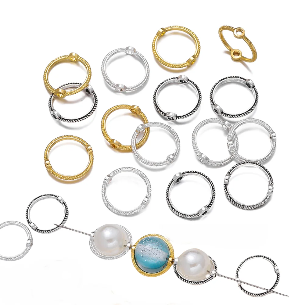 30-100 Unids/Lote Agujero Pasante Marco Redondo Conectar Cuentas Doble Agujero Espaciador Cuenta Para Diy Hecho A Mano Envoltura Anillo De Cuentas Accesorios De Joyería — -32%, $0.23 Coupon, from $0.48 – 32% descuento – €0.48