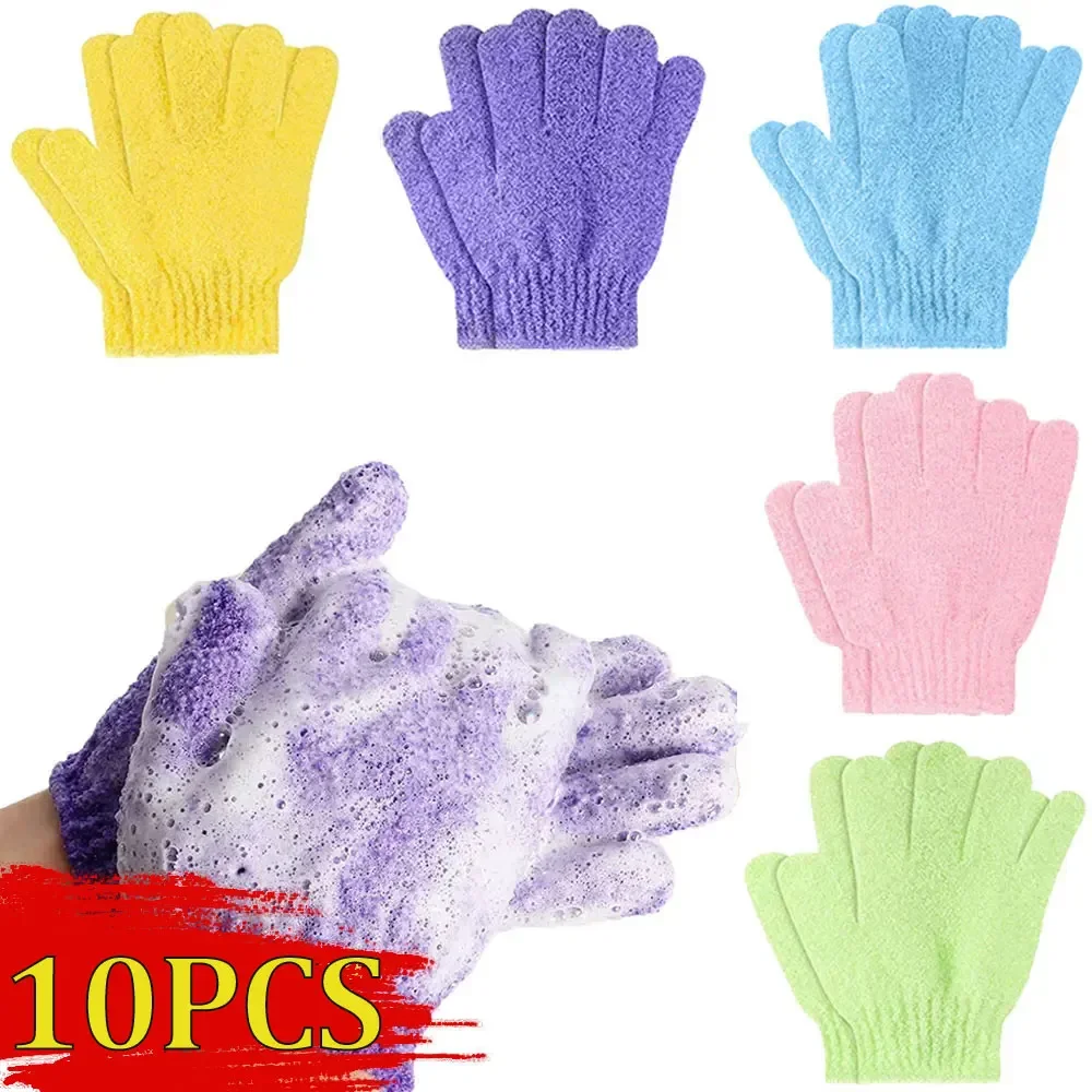 6PCS Body Wash Gloves Peeling Exfoliating Mitt Glove For Shower Scrub Gloves Resistance Body Massage SPA Sponge