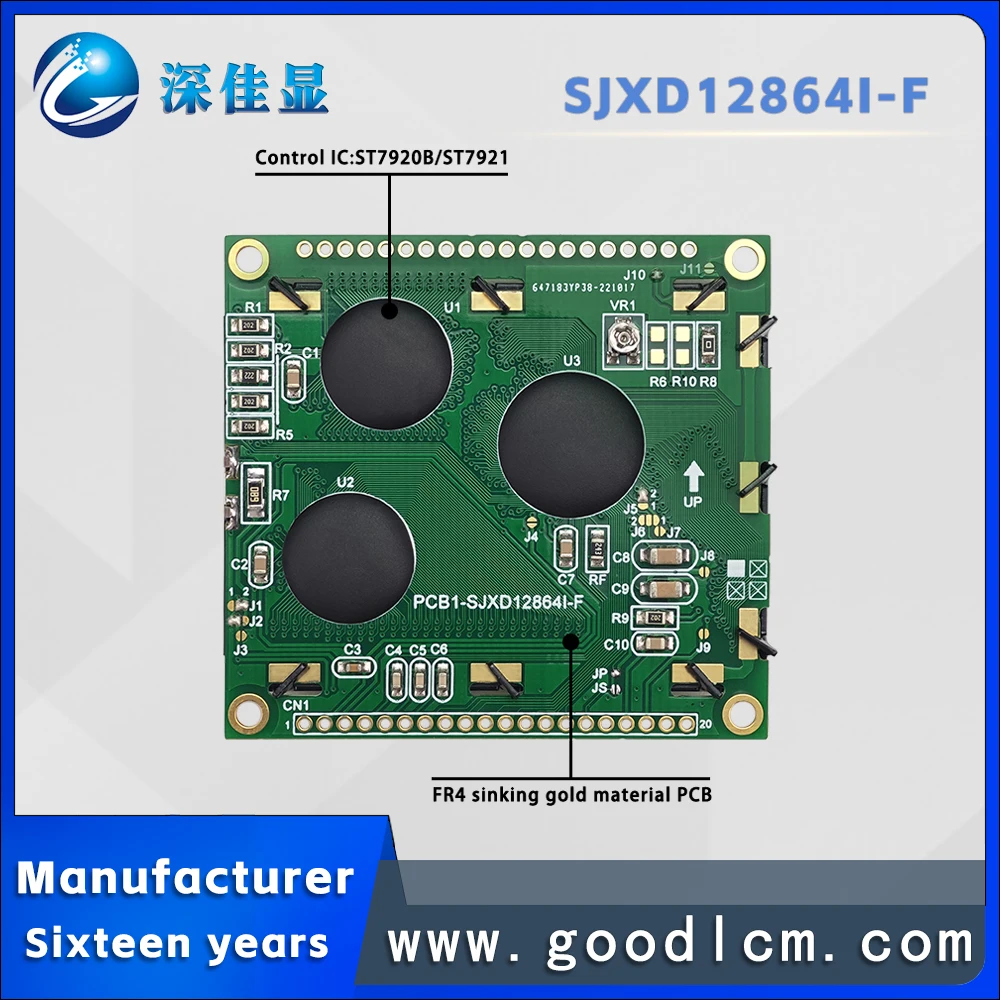 Parallel serial port SJXD12864I-F monochrome 128X64 graphics dot matrix screen with Chinese font library ST7920