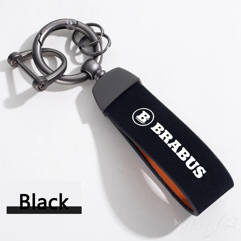 

uede Leather Car Key Ring Chain Interior Keychain Auto Keyring Sticker For Brabus W463 G500 G350 G65 W204 W213 GLK VITO CLA G800