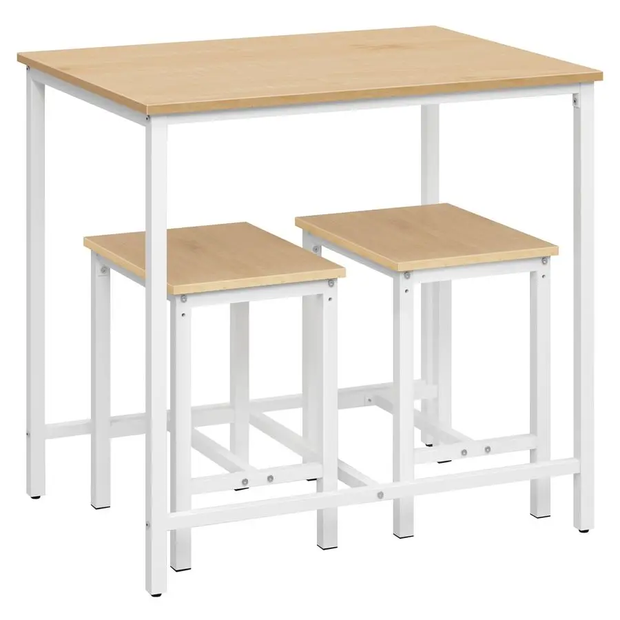 

3Piece Industrial Dining Table Set, Kitchen Table, Space Saving Dinette for Kitchen, Dining Room, Small Space, Breakfast Nook,