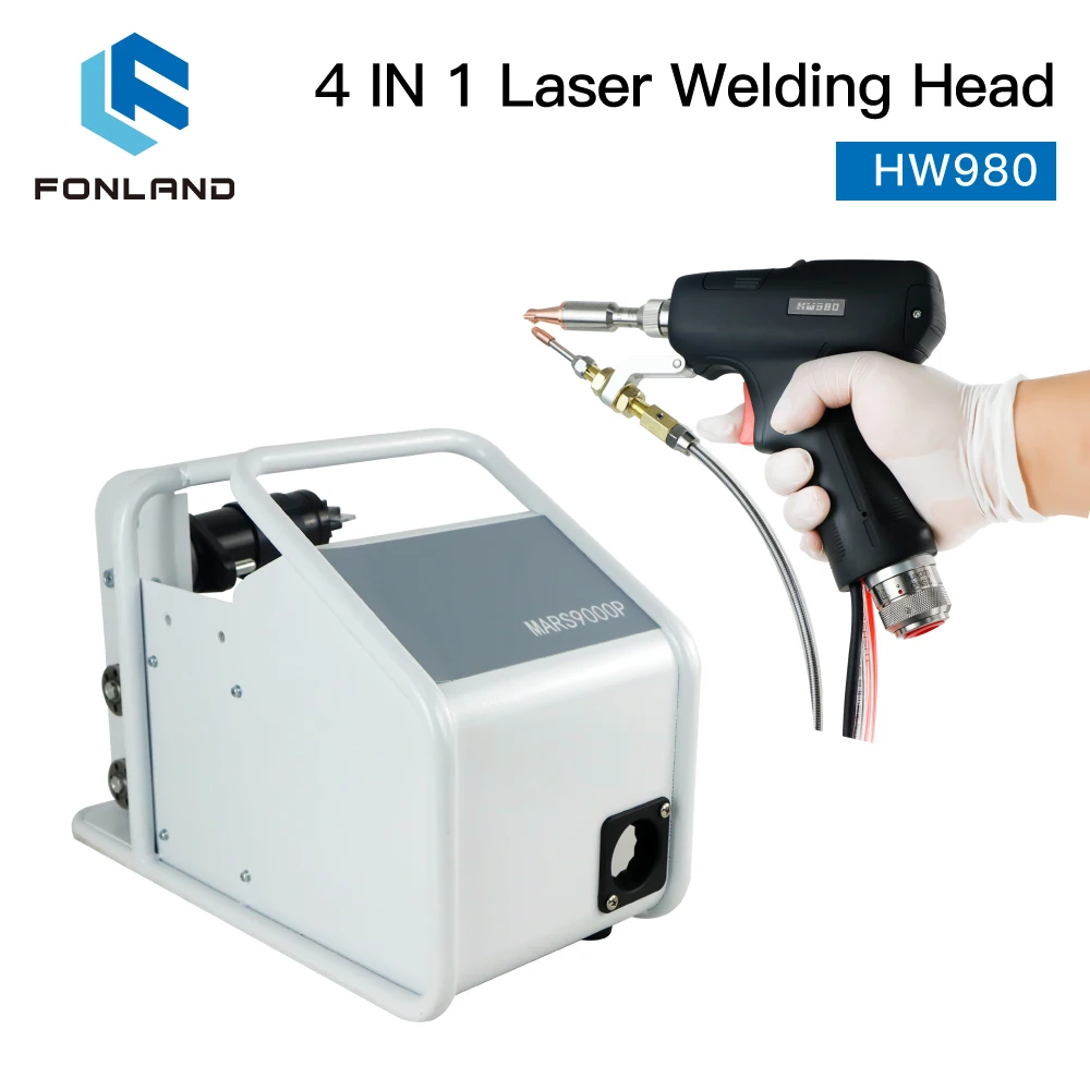 AU3tech HW980 3000W Fiber Laser Head Multi-Application Portable Cutting Welding Cleaning Head & Wire Feeder