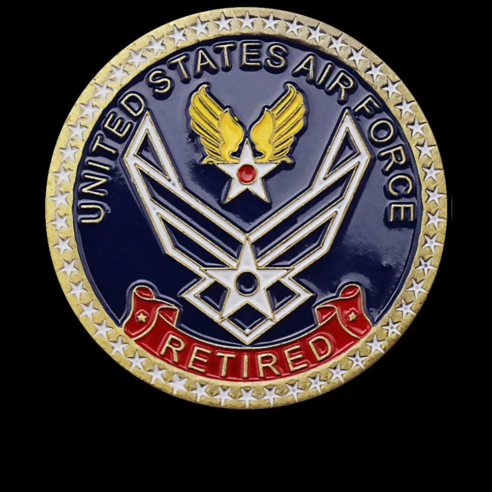 United States Retired Above All Integrity Service Excellence Bronze Plated Souvenir Coin Air Force Veteran Collectible Coin