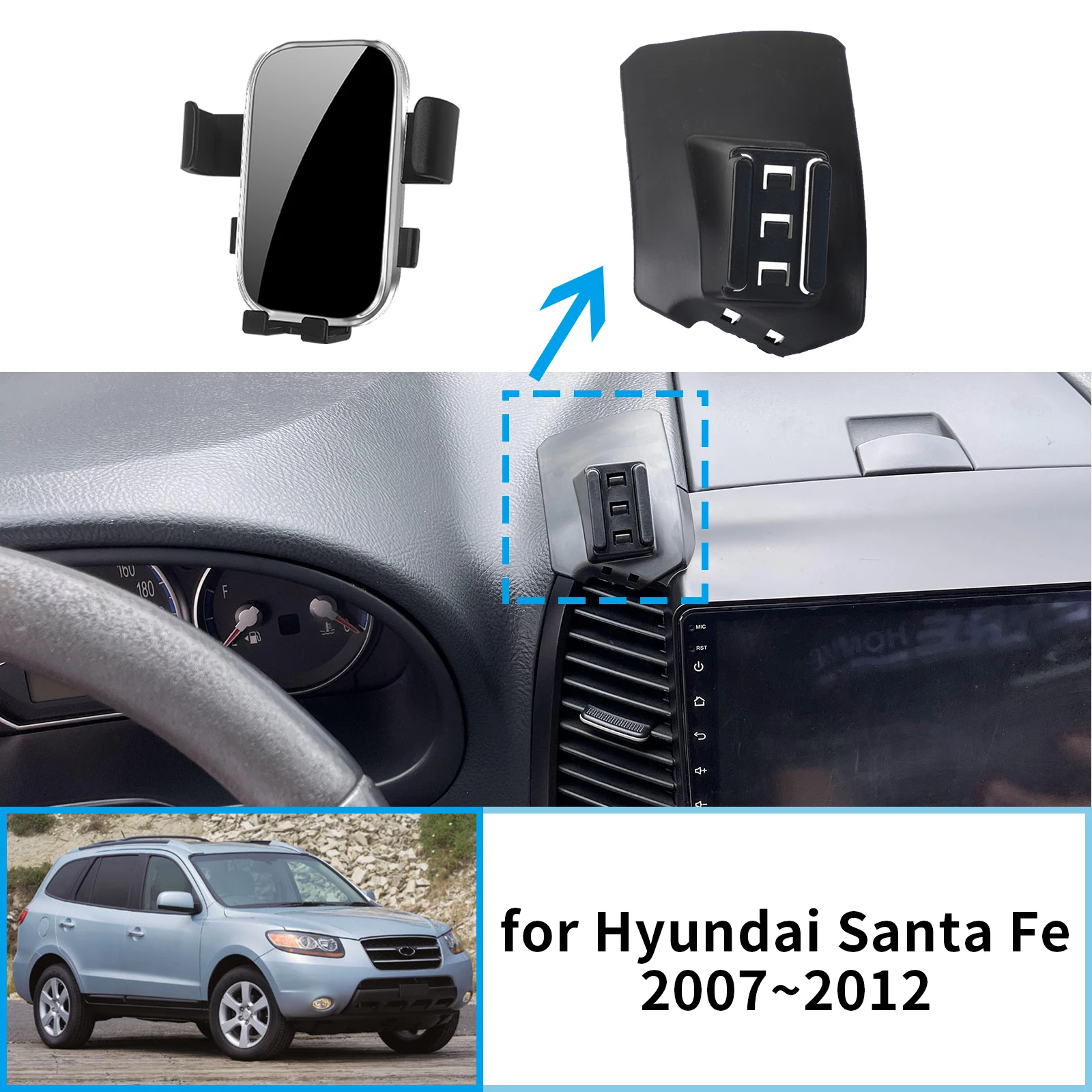 

Для Hyundai Santa Fe 2006, 2007, 2008, 2009, 2010, 2011, 2012, кронштейн GPS, навигационная подставка, автоаксессуары, автомобильный держатель для мобильного телефона