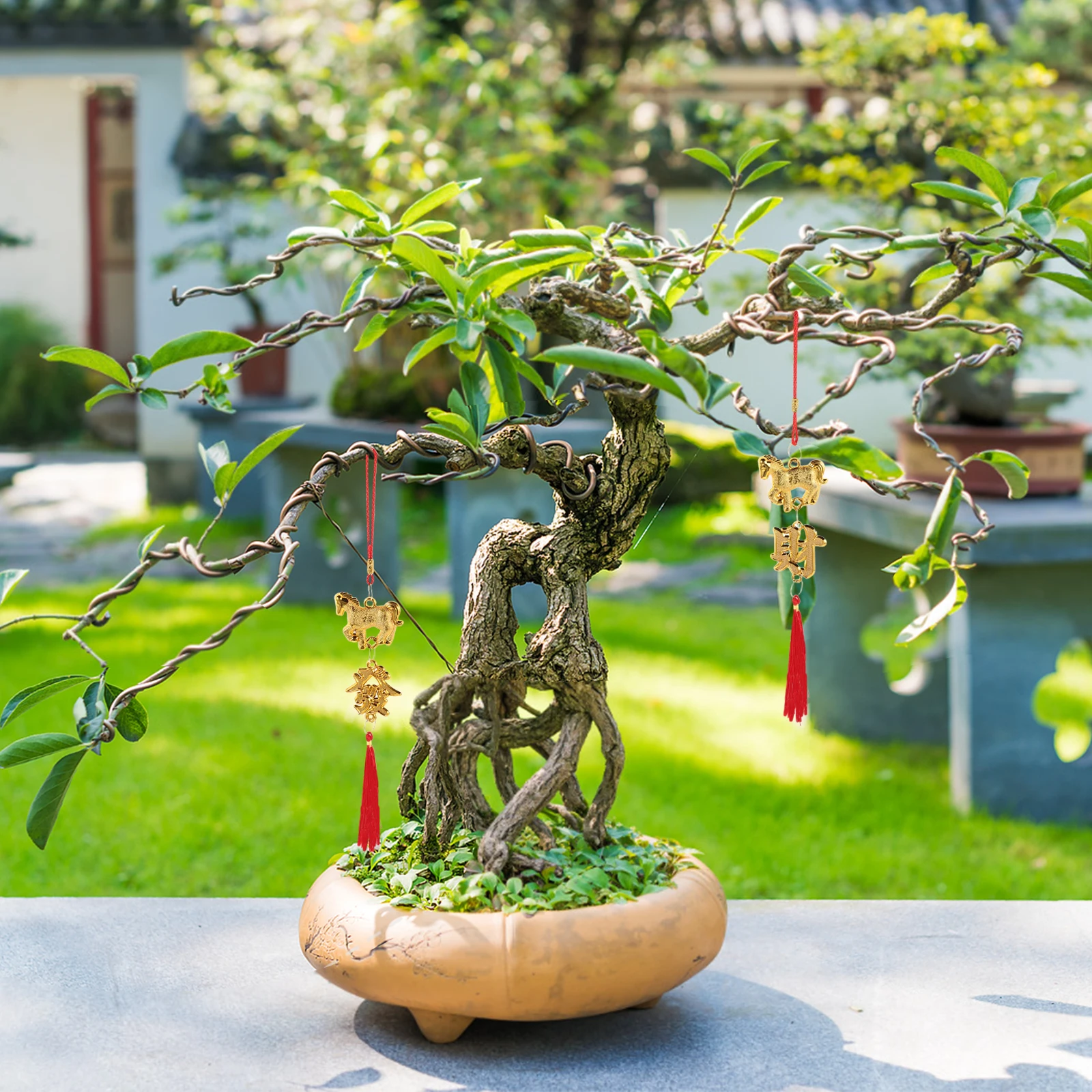 10Pcs Year of The Horse Chinese Knot Tassel Pendant Red Feng Shui Lucky Hanging Decoration Lunar New Year 2026 Prosperity Charm