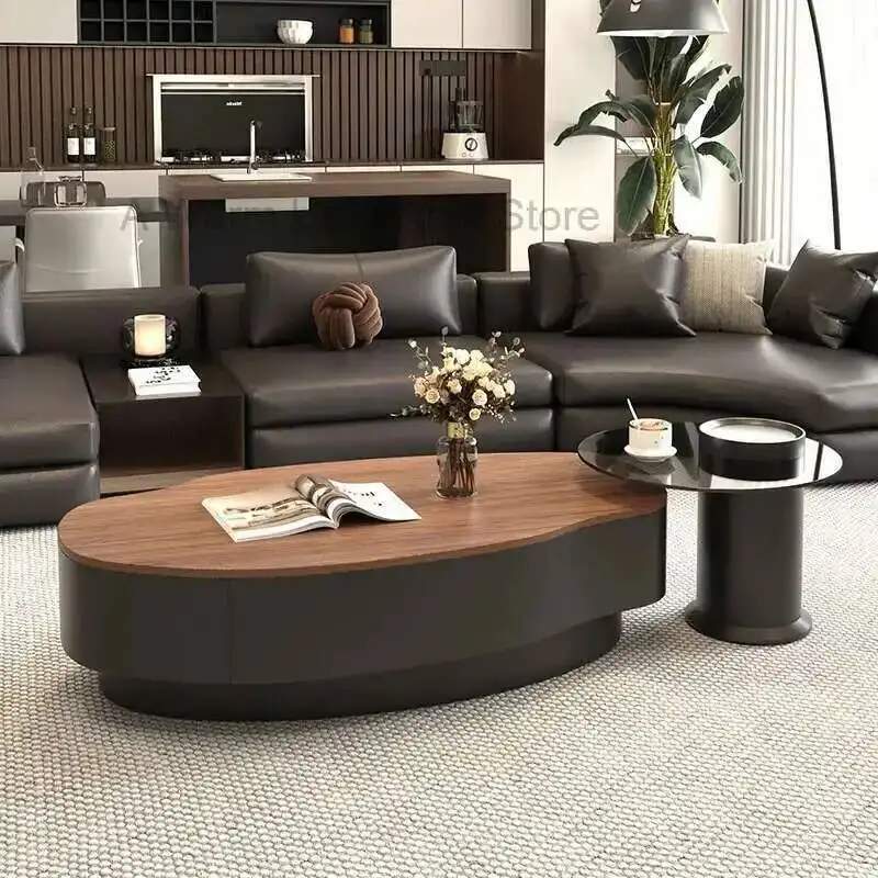 

Luxury Modern Design Clear Coffee Table Aesthetic Simple Minimalist Coffee Table Unique Italian Sweet Wood Couchtisch Furniture