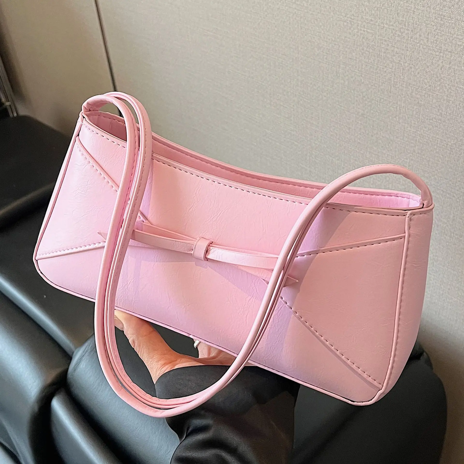 

2025 Spring Bow Square Bag for Women Korean Style Shoulder Purse Minimalist Chic Crossbody Bag Trendy Versatile Mini Purse​