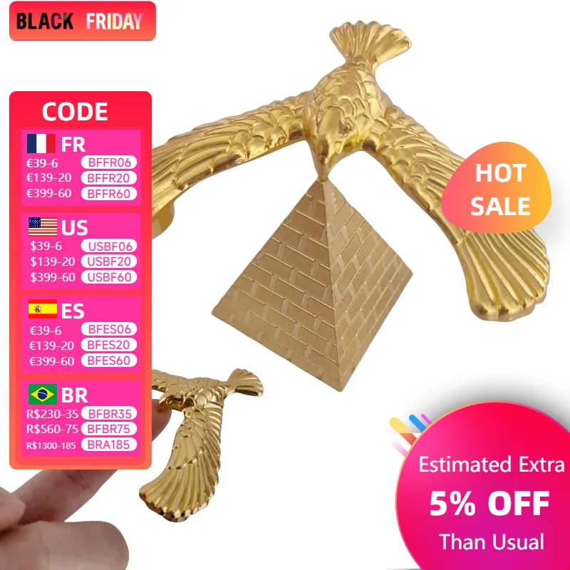 Balance Bird Metal Eagle Toy Gravity with Pyramid Combination Set Children Physical Science Adults Office Desktop Toy Gifts