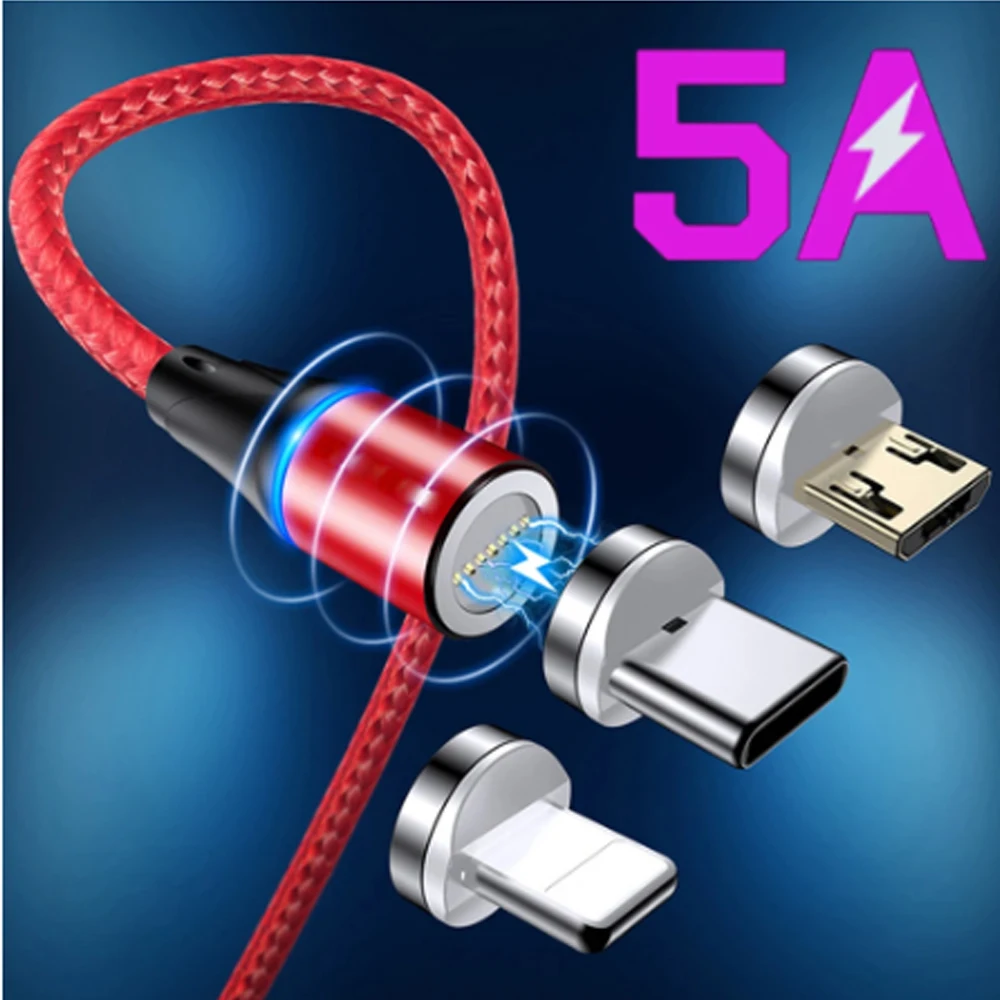 

5A Magnetic USB Type C Cable SFC For Huawei 3A Fast Charge For iPhone Xiaomi Samsung OPPO Microusb Magnet USB Cable For android