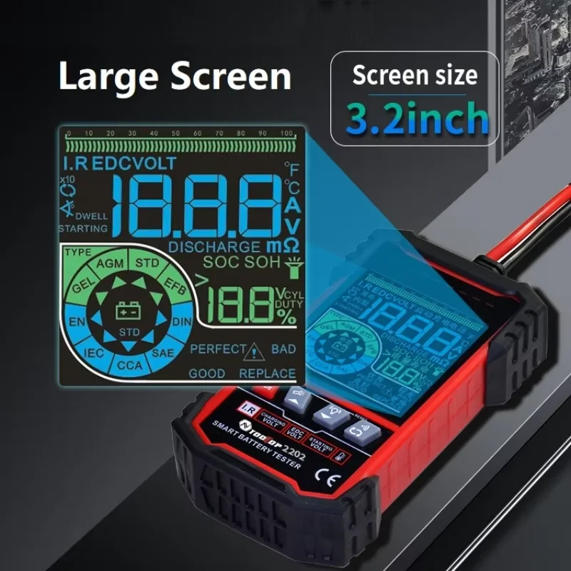 TOOLTOP ET2202 ET2201 Tester akumulatora samochodowego obciążenie akumulatora 12V 24V napięcie akumulatora wykrywanie rezystancji wewnętrznej