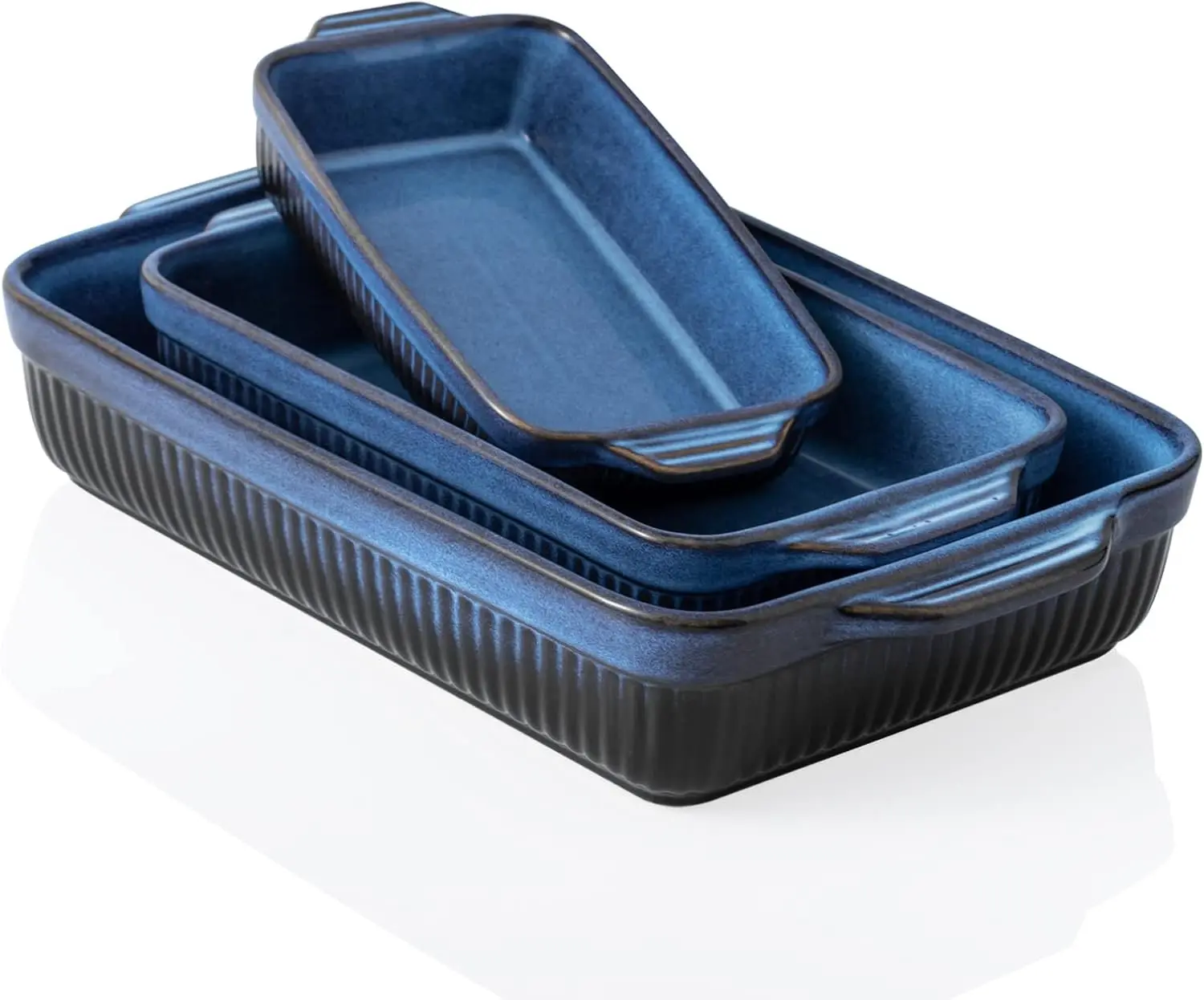 

Ceramic Baking Dishes, Rectangular Lasagna Pan, Casserole Dish Set for Cooking, 9x13 Inches, Reactive Glazed Bright Blue