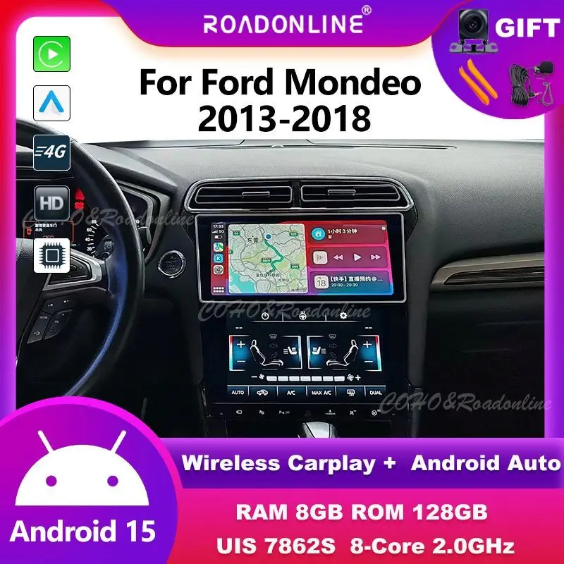 

Android audio для Ford Mondeo 2013-2018 Android 12 10,33 дюймов Octa Core 8 + 128 ГБ Автомобильный мультимедийный плеер автомобильные интеллектуальные системы
