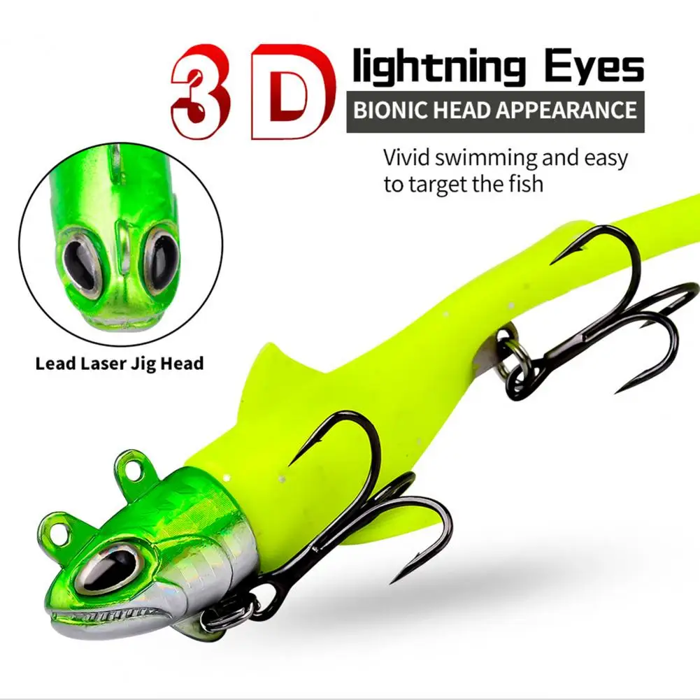 

13.5g/8cm Fishing Lure 3D Fisheyes Simulated Long Casting Paddle Tail T-tail Sharp Treble Hook Artificial Bait Fishing Supplies