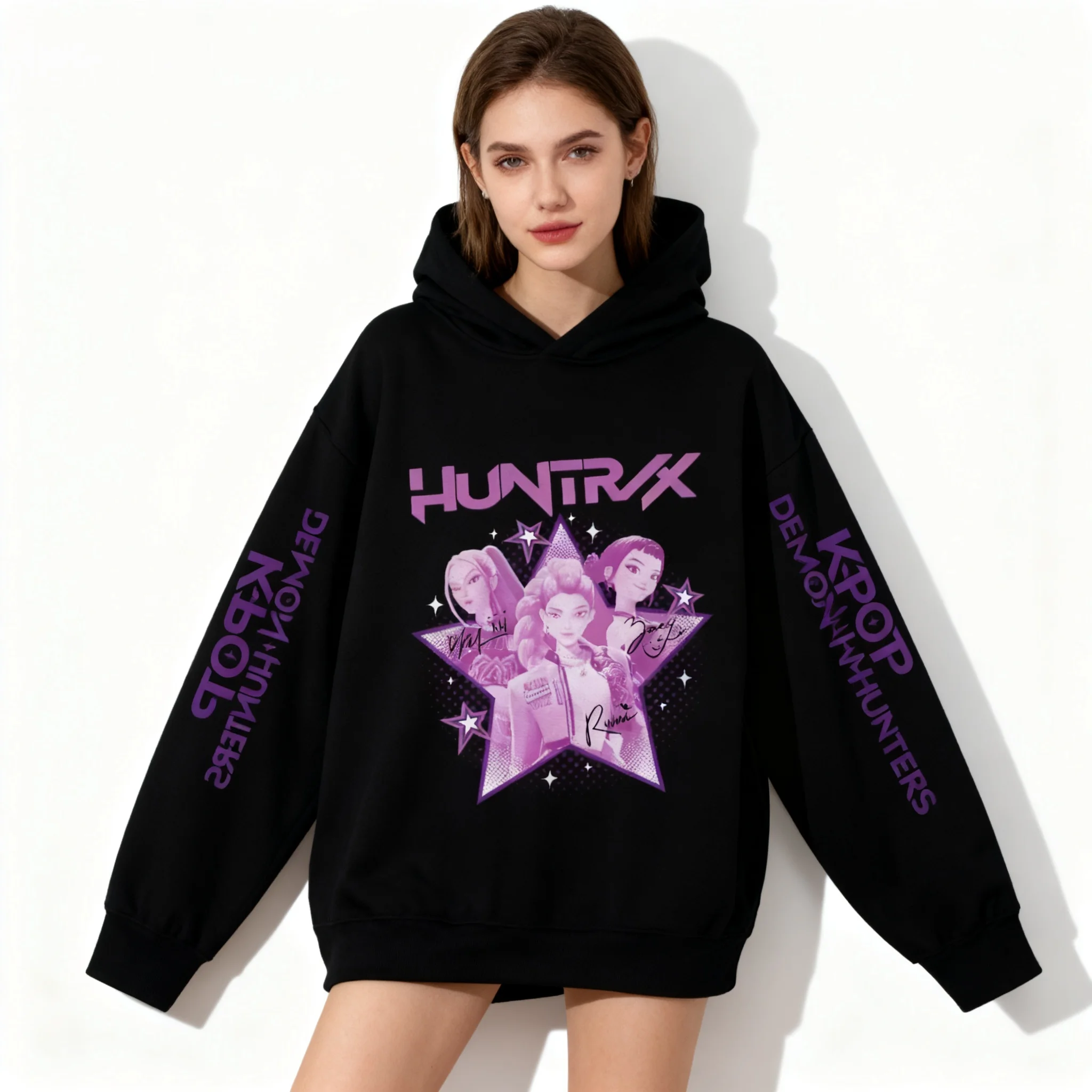 

25/26 Autumn/Winter Zipper Hoodie Sweet Cool Witch Hunting Team Korean American Street Oversized Women's and Girls' Jacket