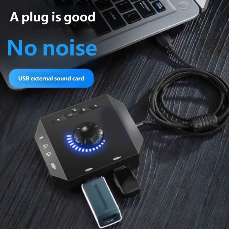 External USB Sound Converters for PC Multiple Port for Headphones and Microphones