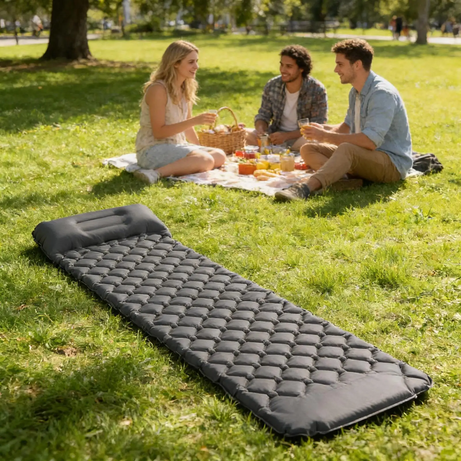 

Camping Mattress Pad Portable Foldable Waterproof Outdoor Sleeping Mat Air Bed For Backpacking Hiking Tent Beach Pool Vacation