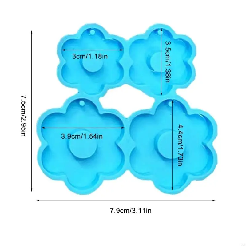 97QE Jewelry Casting Molds,Silicone Pendant Resin Molds Flower Epoxy Resin Casting Mold for Earrings Necklace Keychain Making