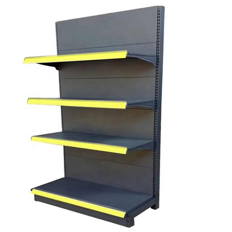 

Factory Custom Beautiful Supermarket Gondola Shelf Heavy Gondola Shelf Grocery Store Black