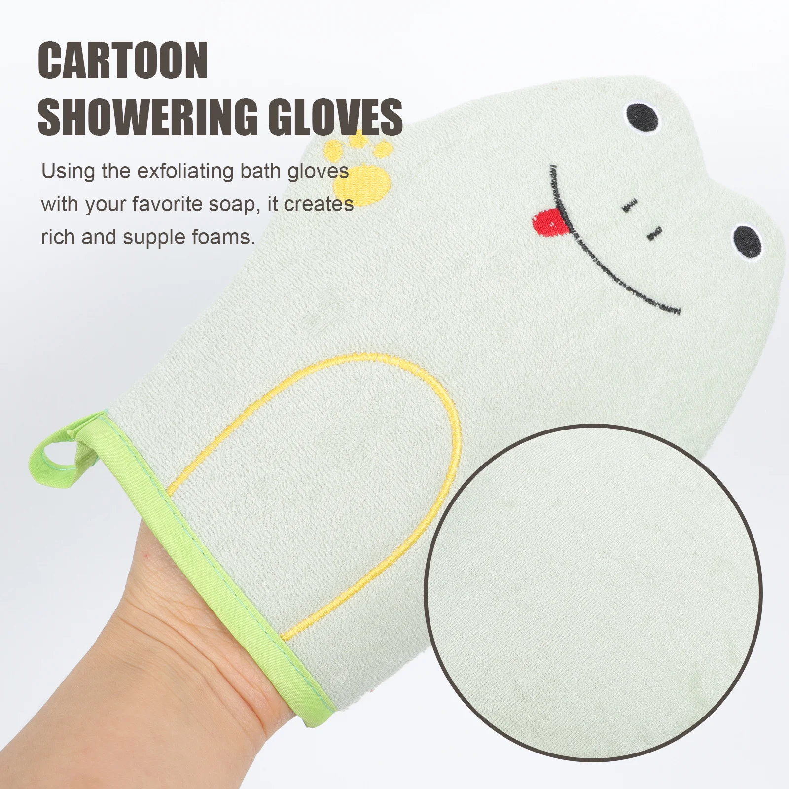 

2 шт., перчатки для ванны с героями мультфильмов, отшелушивающие детские полотенца для душа, скраб для спины и тела, принадлежности для ванной комнаты, удобство для путешествий