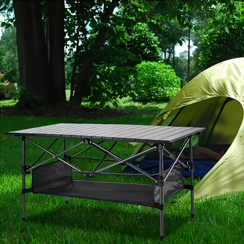 معلقة صافي سلة شبكية طاولة التخييم المنظم رف حقيبة صافي حقيبة تحت الطاولة حقيبة التخزين للخارجية نزهة تجهيزات المطابخ #4