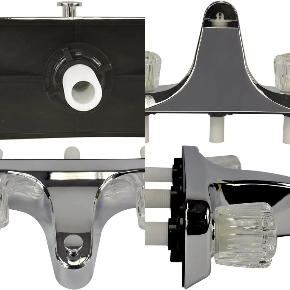 

8 2-Handle Chrome Tub Shower Center with Clear Acrylic Handles (33156X)