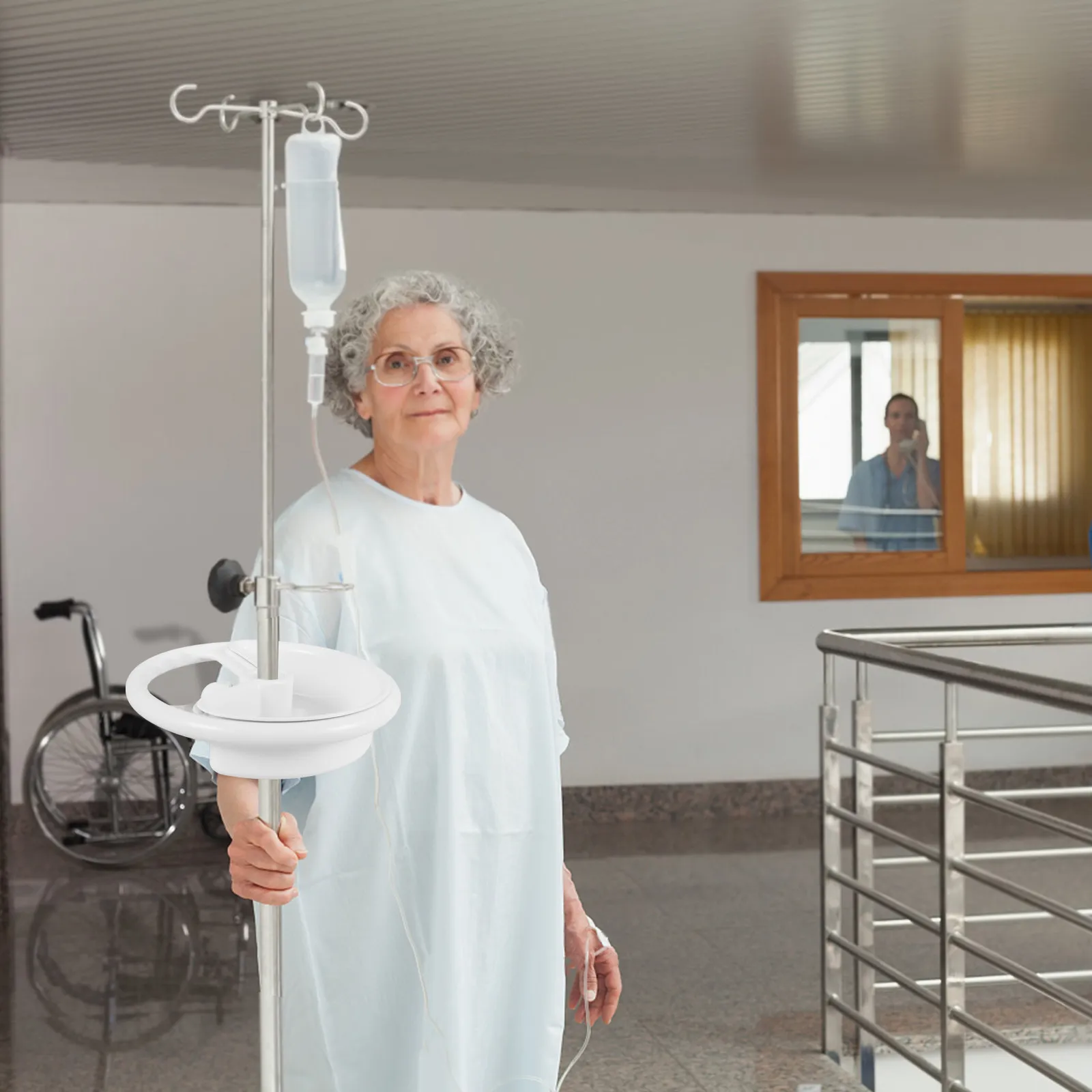 

Круглая подставка-поднос для инфузионных стоек: прочный пластиковый держатель для инфузионных стоек, надежная совместимость, долговечное использование