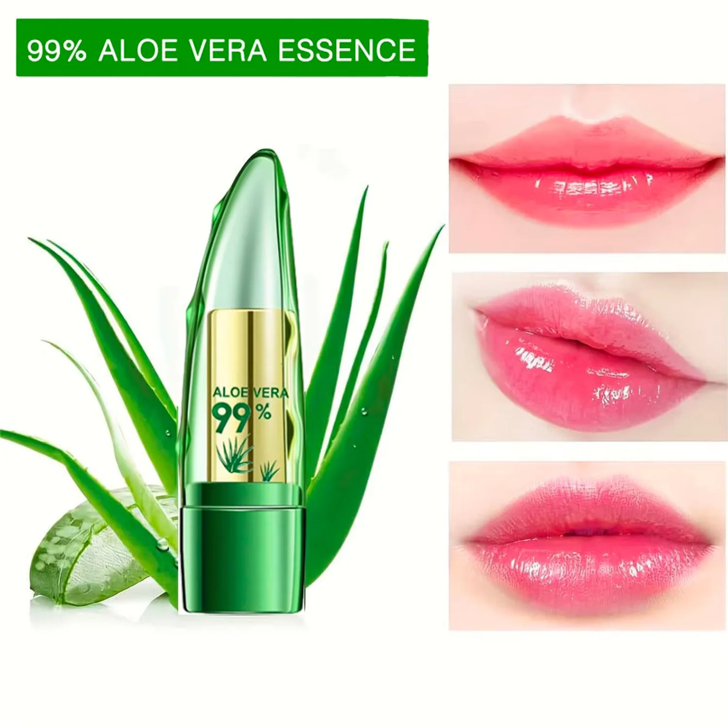 Balsamo per labbra idratante Balsamo per labbra naturale all'aloe vera - Rossetto a colori che cambia temperatura Trucco per la cura delle labbra nutriente a lunga durata